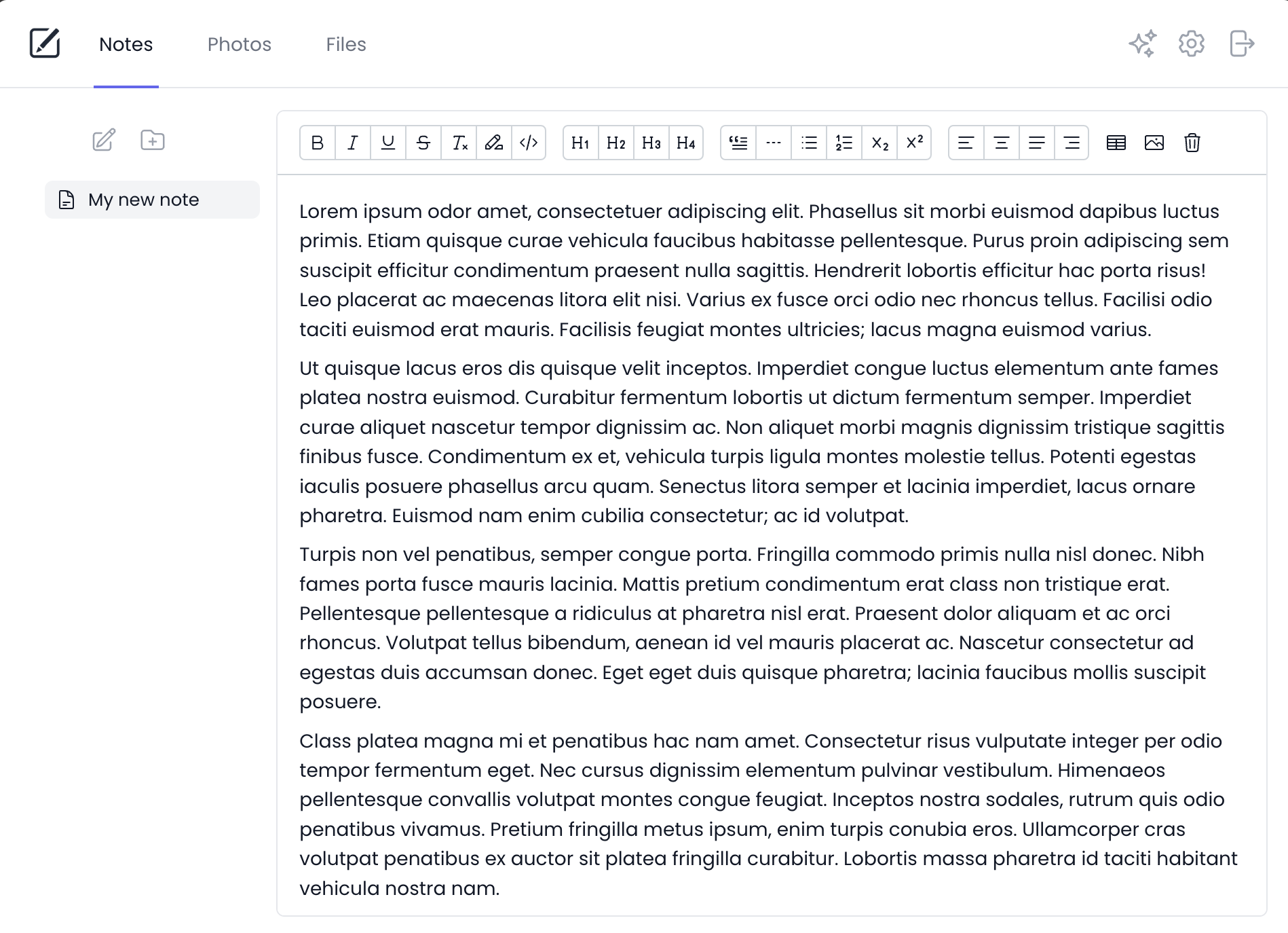 Notebook Interface